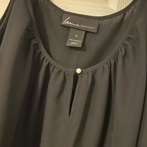 Lane Bryant georgette tank, black, sz 16